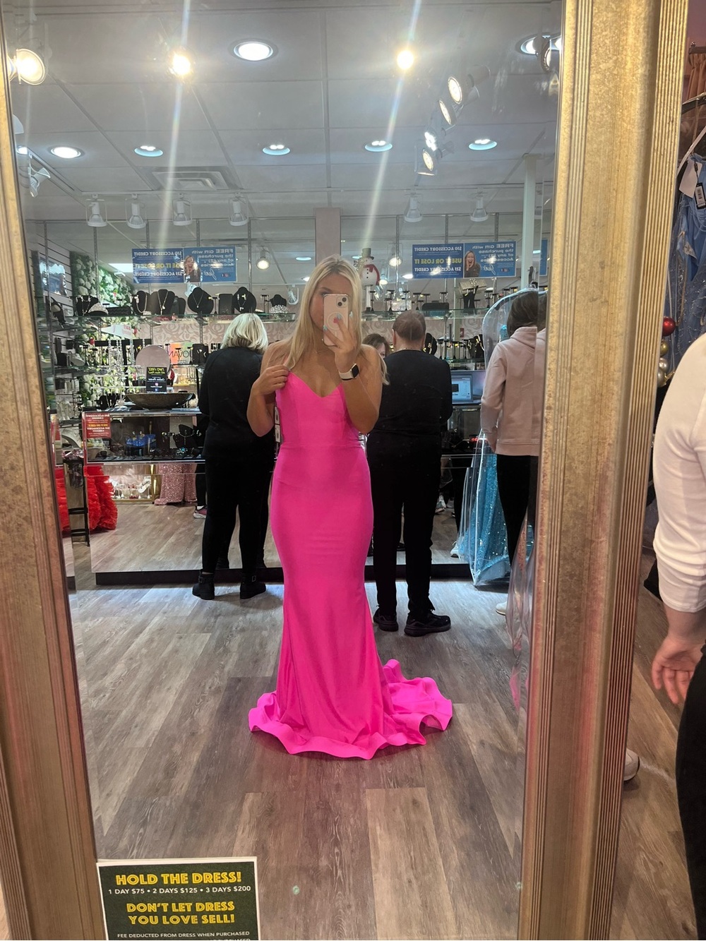 Fitted Hot Pink Evening Gown - Sleek V-Neck Formal Dress